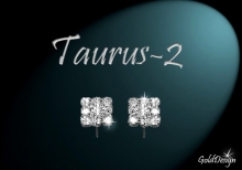 Taurus II - náušnice rhodium
